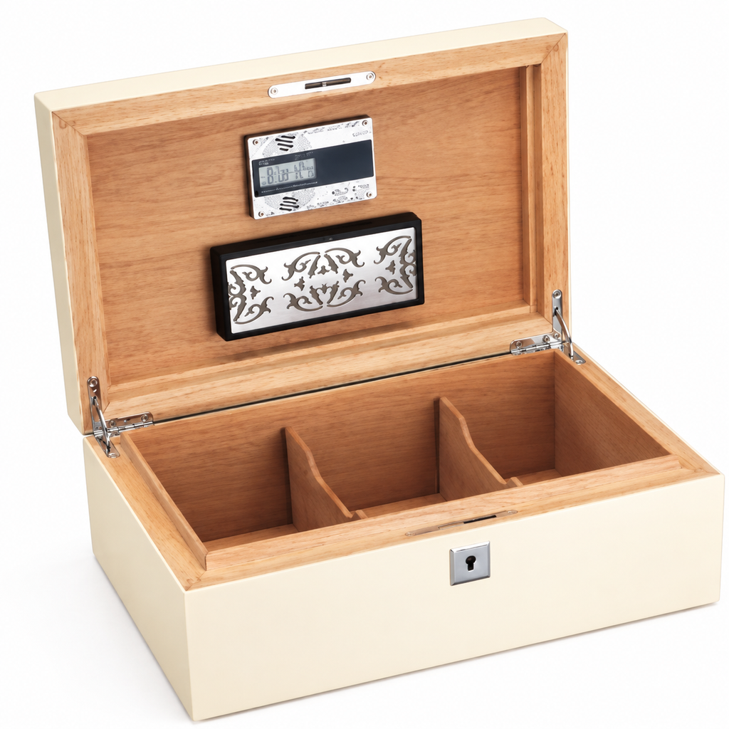 Siglo 75-Stick Humidor Ivory White