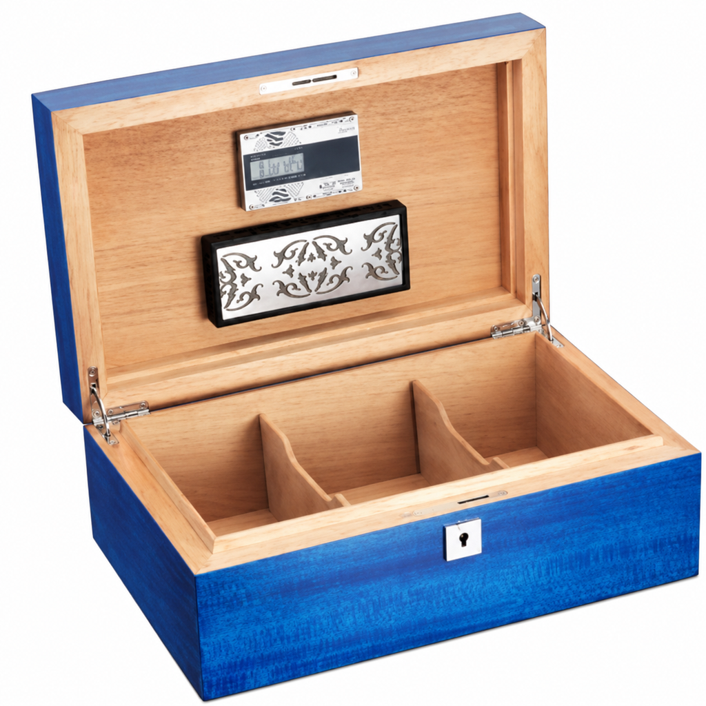Siglo 75-Stick Humidor Cobalt Blue