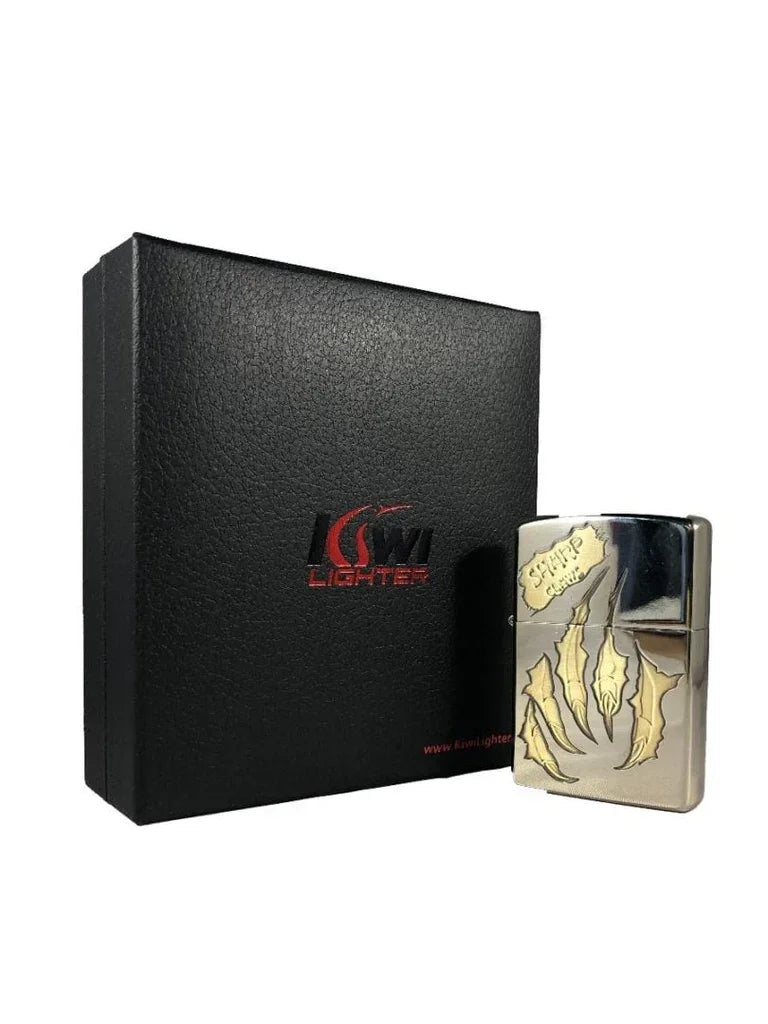 Silver sharp claw design metal lighter with black KSW Lighter box