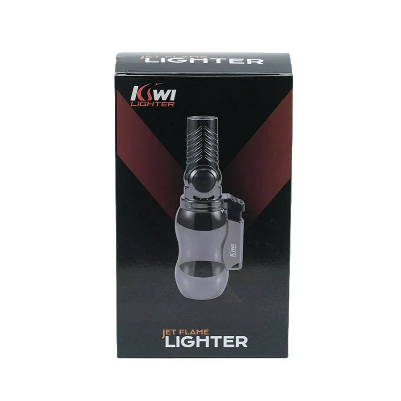 KSWI Jet Flame Lighter in black and gray on black and red packaging box