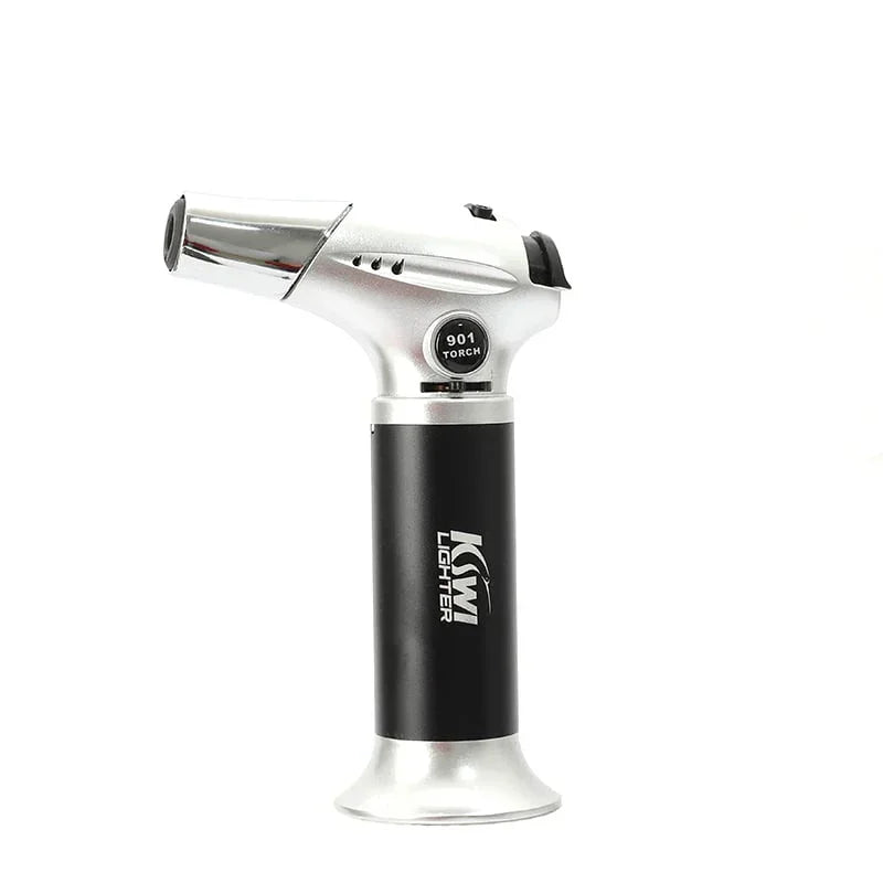 KSwi 901 torch butane jet lighter with black and silver finish on white background