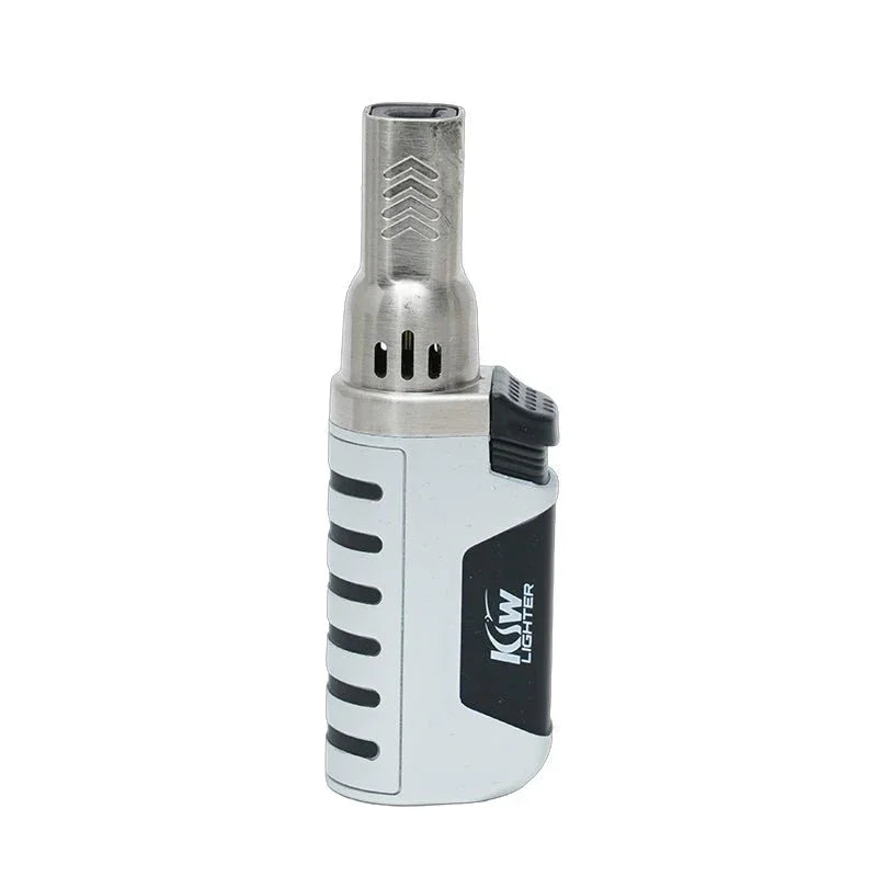 KSOW silver and black torch lighter with ergonomic grip and metal nozzle