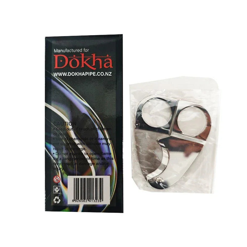 Dokha branded tobacco cutter with stainless steel cigar scissors and black packaging box