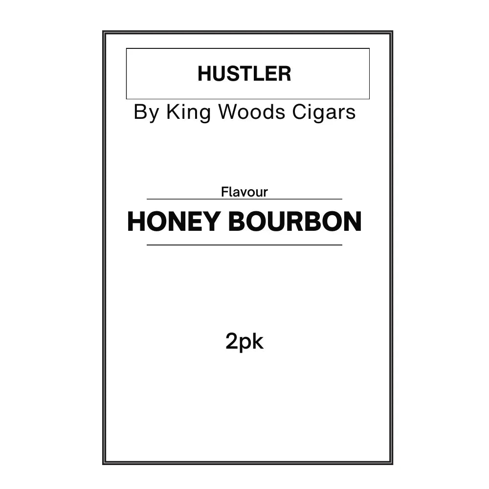 Hustler Honey Bourbon cigar pack by King Woods Cigars, 2-pack flavor box